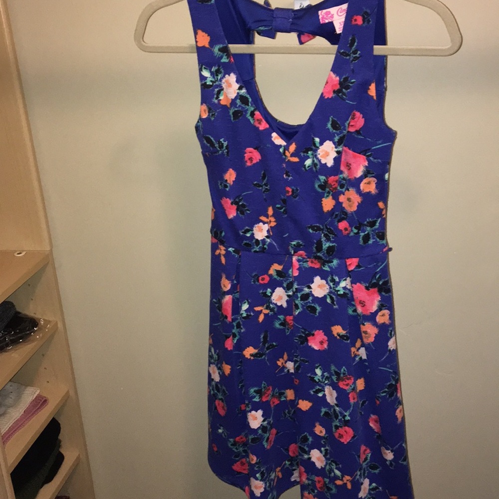 Blue floral dress